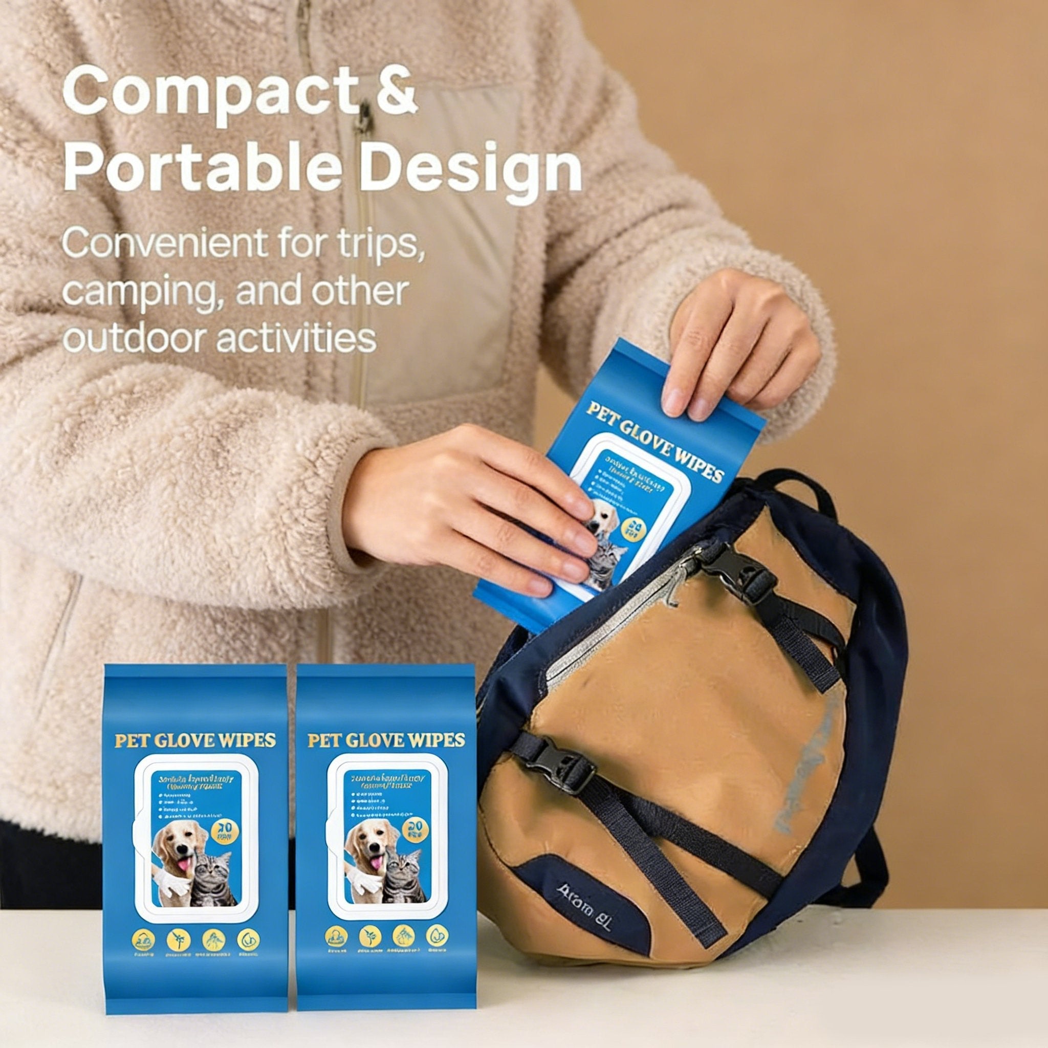 20Pcs Deodorizing Pet Glove Wipes