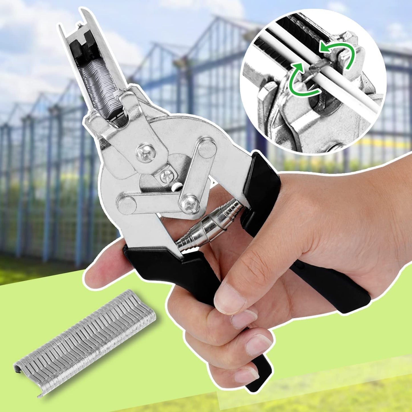 M-Type Hog Ring Pliers Kit – Semi-Automatic Spring-Loaded Fence & Cage Repair Tool