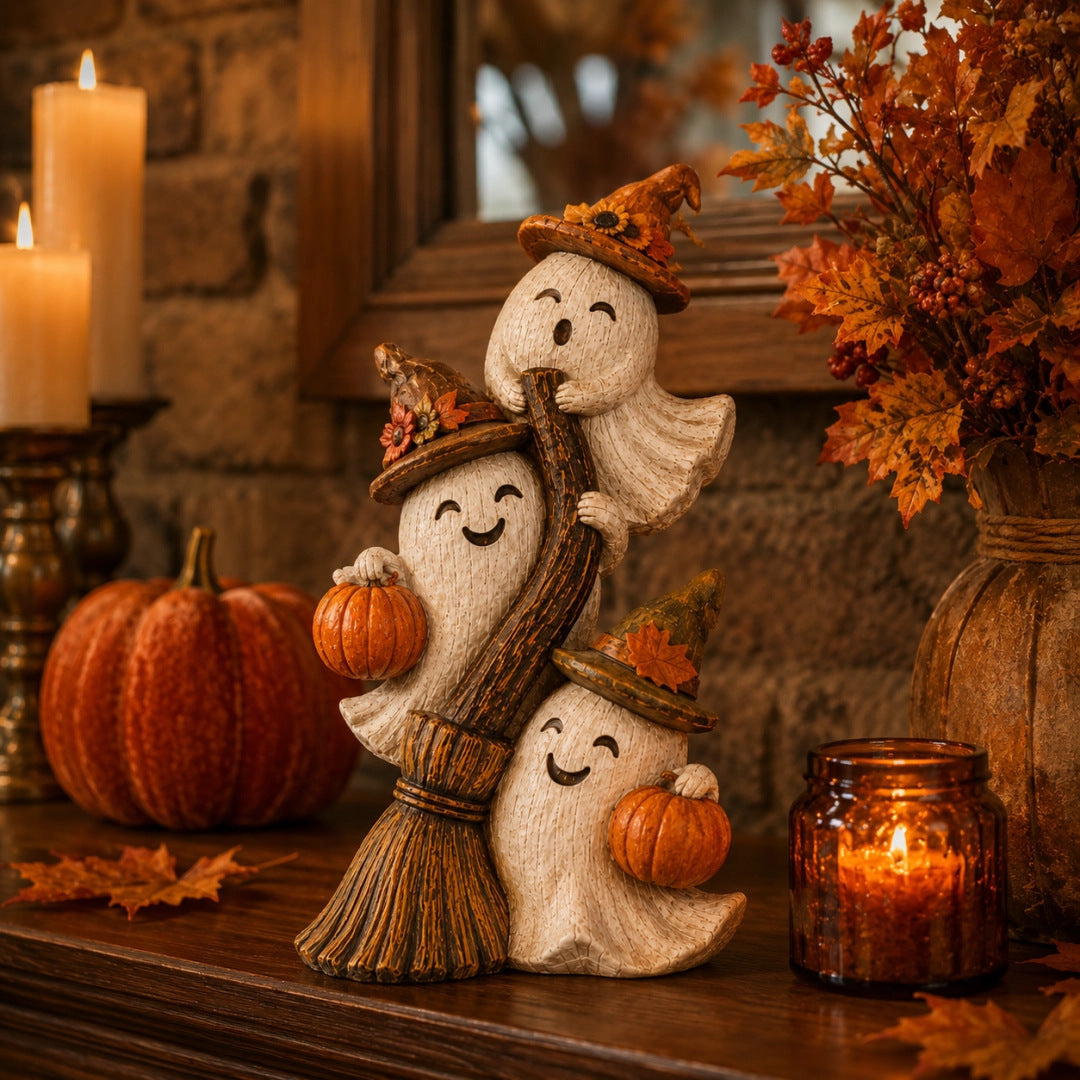 🌸Seasonal Ghost Broom Decor