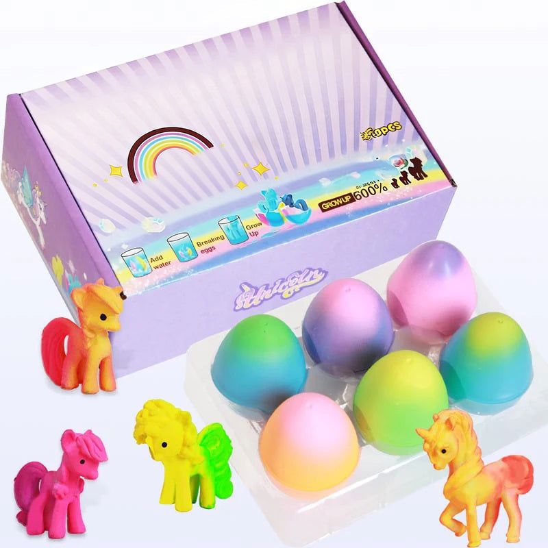 6 Pack Hatching Growing Unicorn Eggs