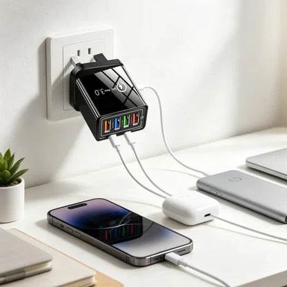 ⚡️Secret to Faster Phone Performance⚡️Four-Port Travel Charger for Extended Phone Battery Life