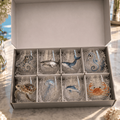 ✨🎁The Perfect Beach House Gift🌊3D Ocean Animal Artisan Glassware Collection