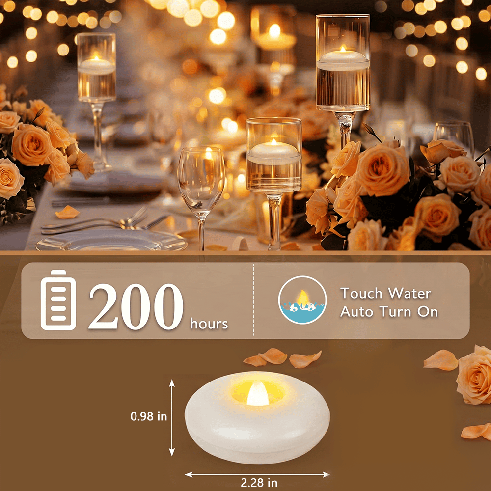 🕯️Water-Activated Flameless Floating LED Candles – Romantic Waterproof Glow for Any Occasion