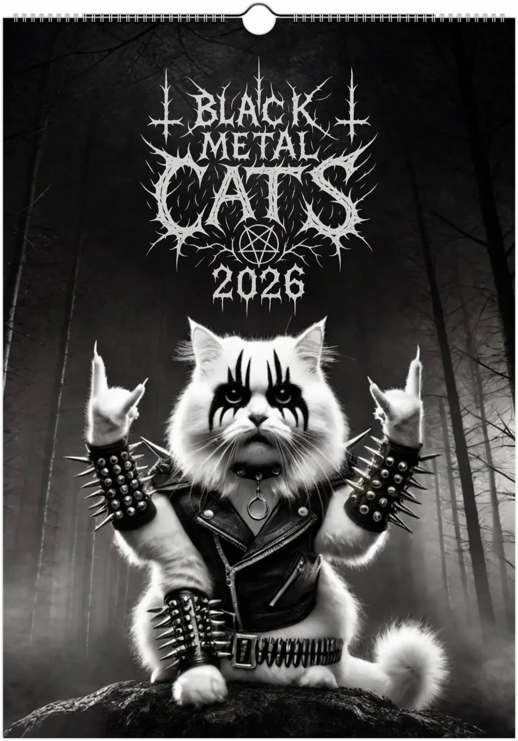 Black Metal Cats 2026 - Wall Calendar 2026