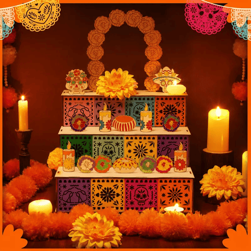 🔥Last Day 49% OFF - 🎃🏵️Day of the Dead Wooden Altar Display Set | 💕Death is not the end of life, forgetting is(📦Buy 2 Free Shipping)