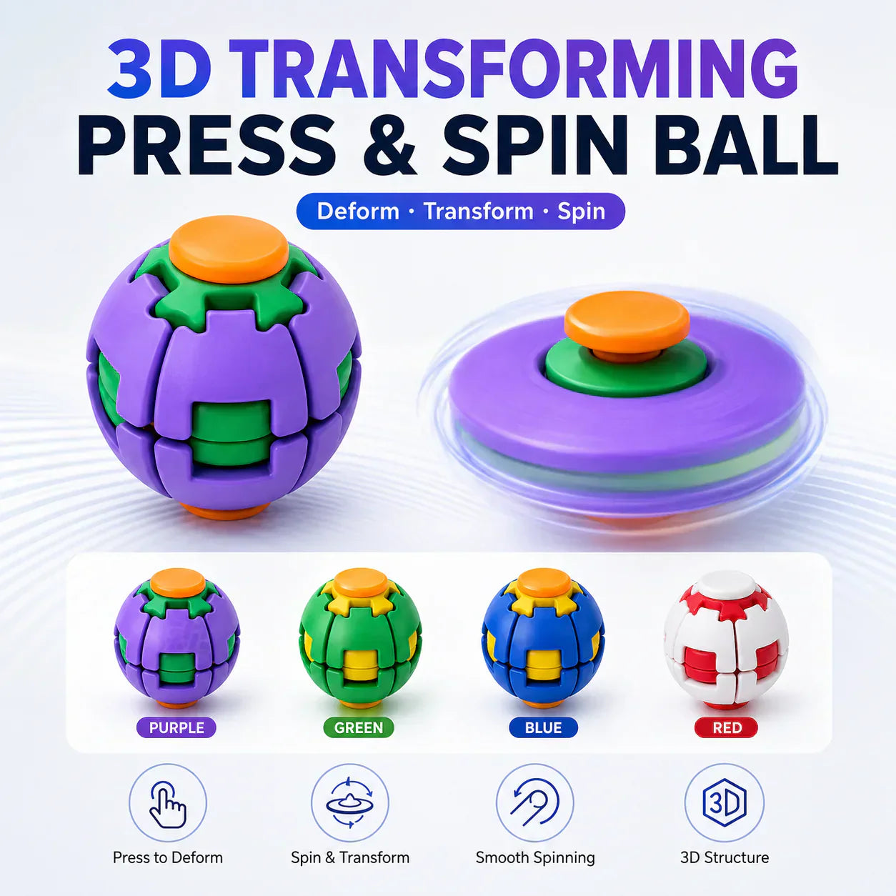⚽ Press-to-Spin Stress Relief Fidget Ball