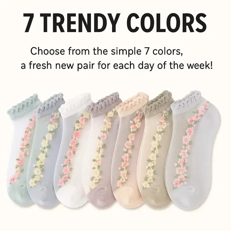 🥳SUMMER HOT SALE🥳💞50K+ SOLD!🔥Floral Lace Women's Spring Summer Ankle Socks
