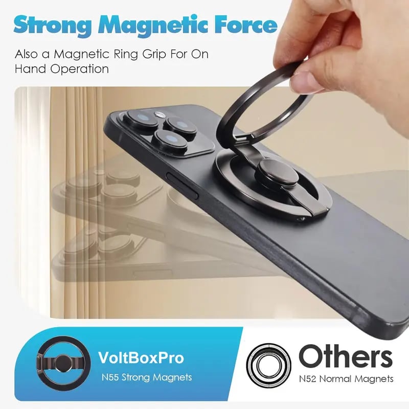 🔥Magnetic Phone Stand & Fidget Spinner Combo, Dual Magnetic Ring Stand, Fidget Toys Adults, 360°,Foldable, MagSafe Compatible