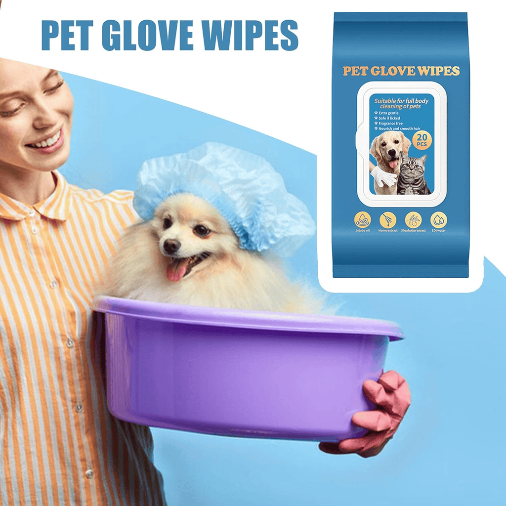 20Pcs Deodorizing Pet Glove Wipes