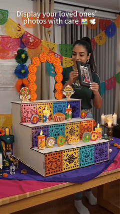🔥Last Day 49% OFF - 🎃🏵️Day of the Dead Wooden Altar Display Set | 💕Death is not the end of life, forgetting is(📦Buy 2 Free Shipping)