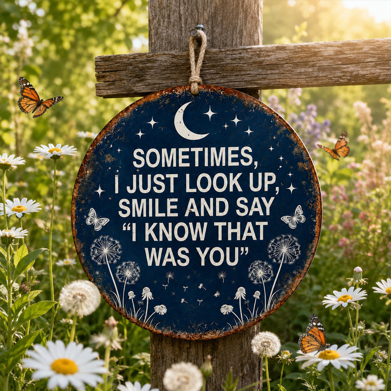 🏡 Memorial Garden Hanging Sign – “I Know That Was You” Remembrance Decor 🌿🎁