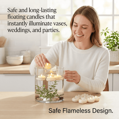 🕯️Water-Activated Flameless Floating LED Candles – Romantic Waterproof Glow for Any Occasion