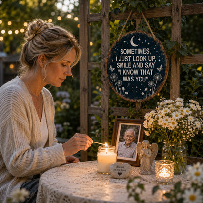 🏡 Memorial Garden Hanging Sign – “I Know That Was You” Remembrance Decor 🌿🎁