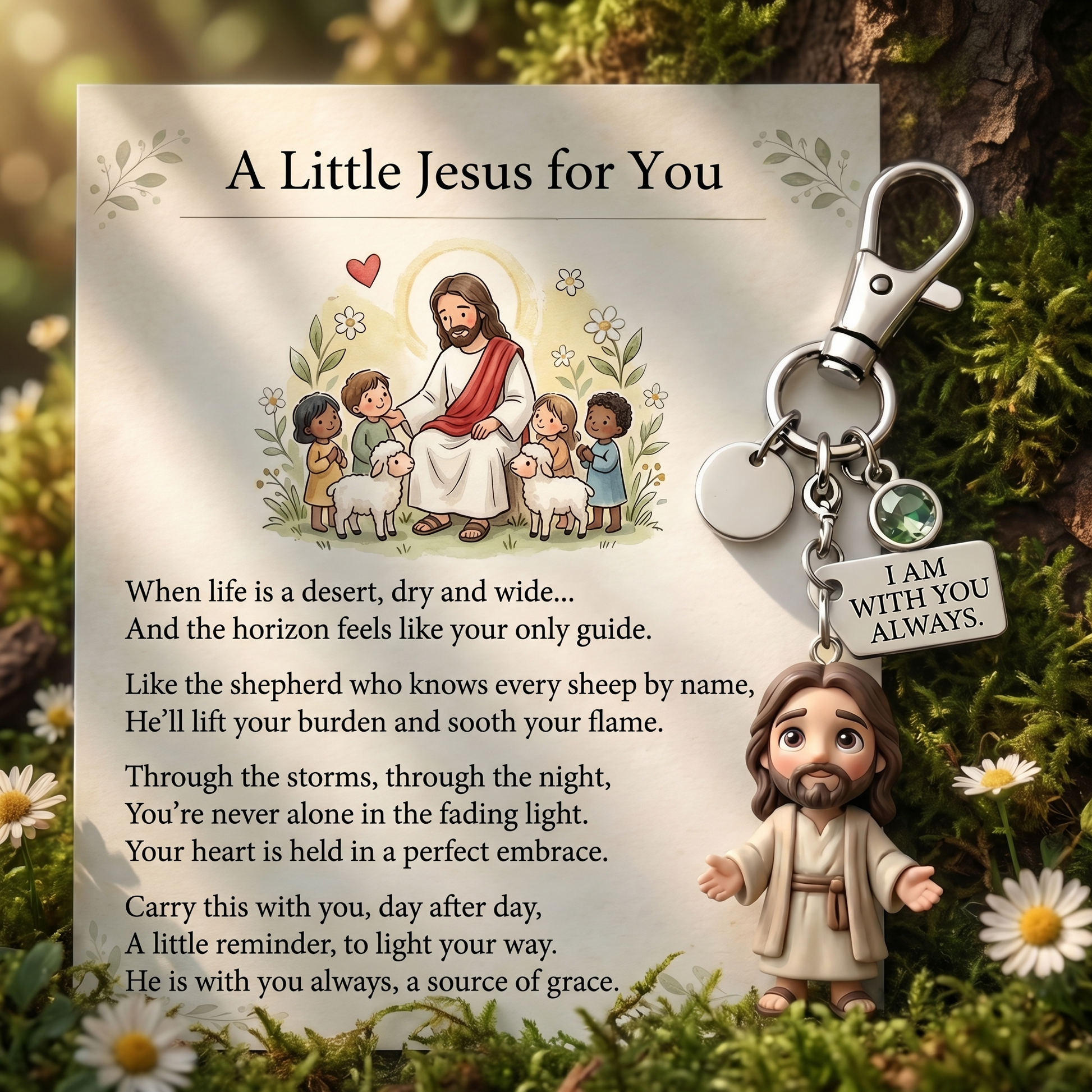 "A Little Jesus for You" - Comforting Pocket Reminder Keychain🌟🙏