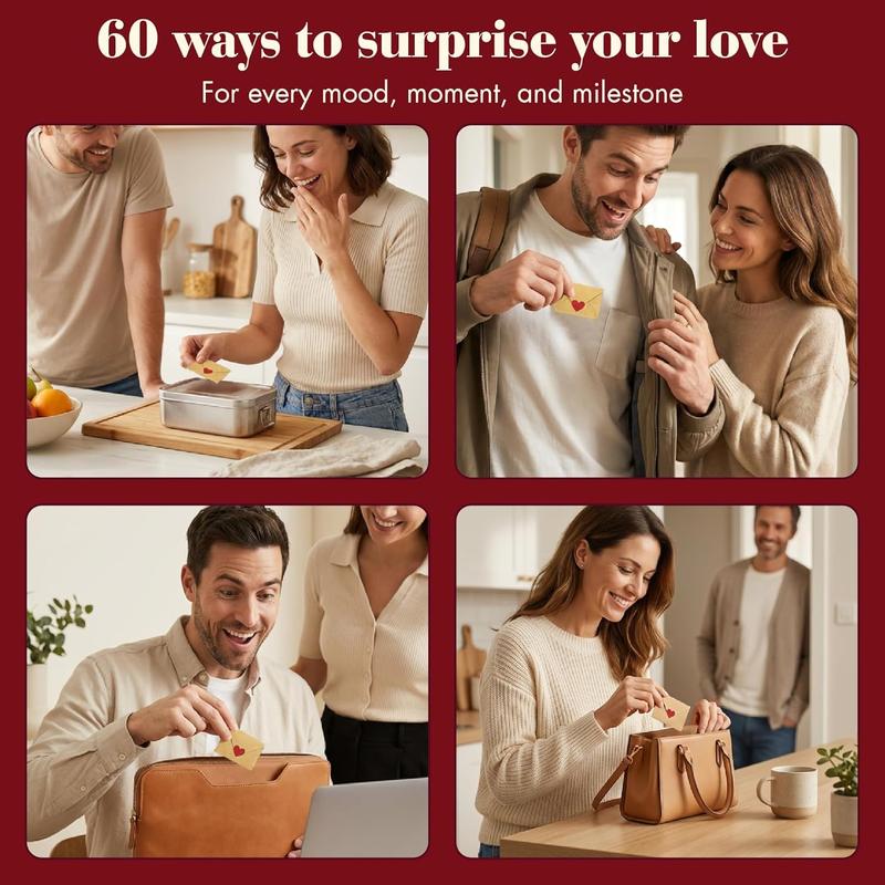 DIY Love Notes Box - Mini Blank Cards & Envelopes for Him Her