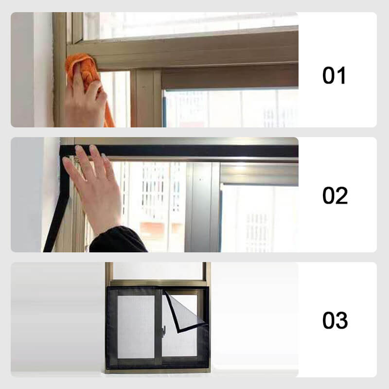 3-Second Fit Window Mesh —— Blocks virtually all bugs🦟