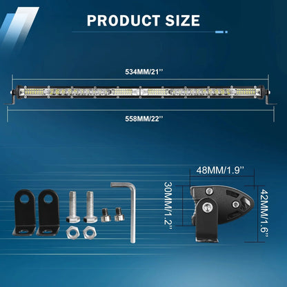 Single Row Ultra-Slim Spot Flood LED Light Bar