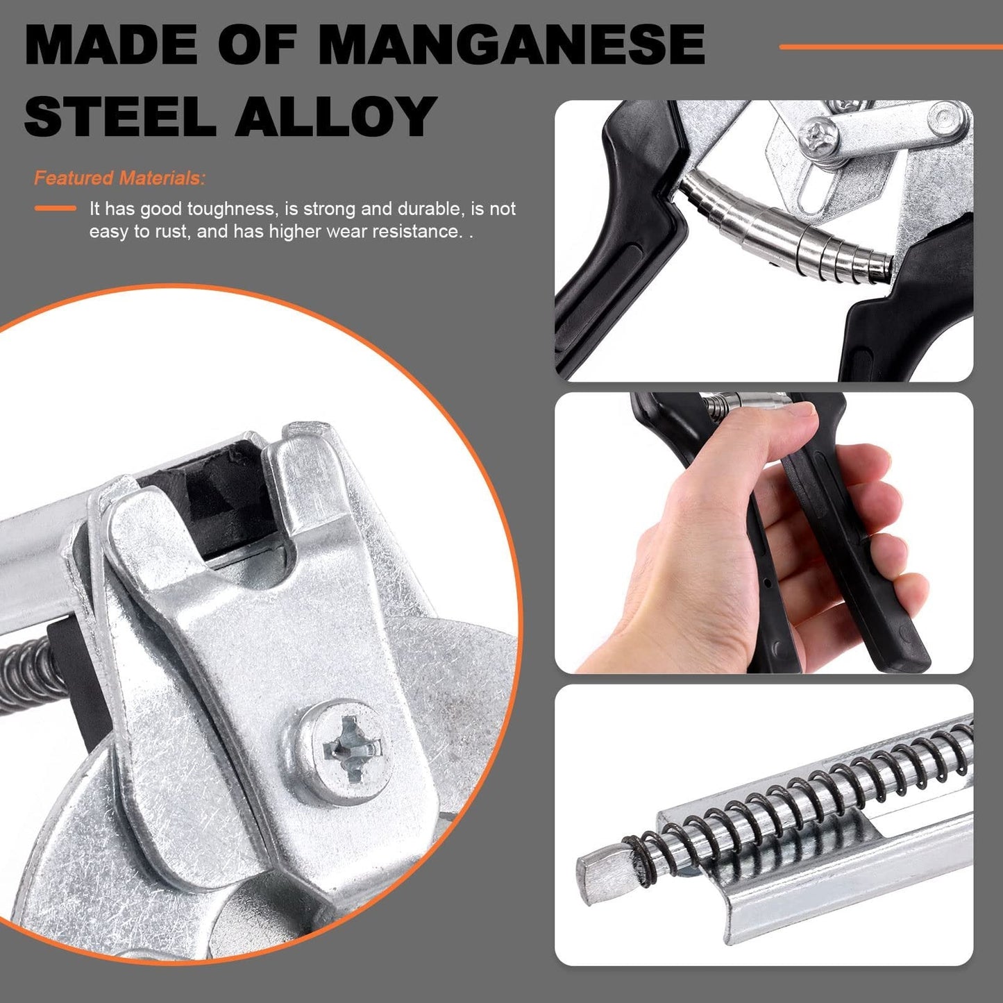 M-Type Hog Ring Pliers Kit – Semi-Automatic Spring-Loaded Fence & Cage Repair Tool