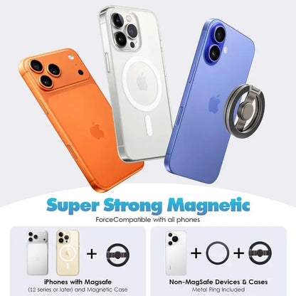 🔥Magnetic Phone Stand & Fidget Spinner Combo, Dual Magnetic Ring Stand, Fidget Toys Adults, 360°,Foldable, MagSafe Compatible