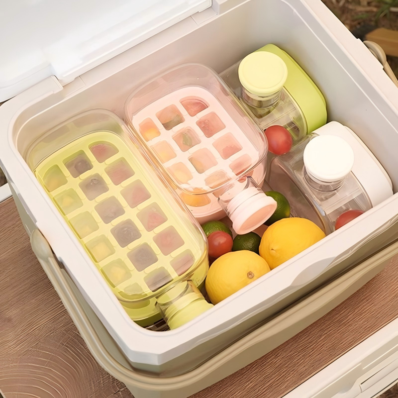 ❄️2-in-1 Ice Cube Maker Water Bottle Built-In Ice Tray, Food-Grade Silicone, Bpa-Free