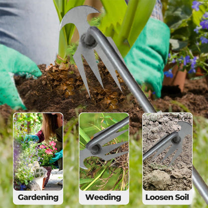 🌿  Multifunctional Garden Weeding Forks with Wooden Handle