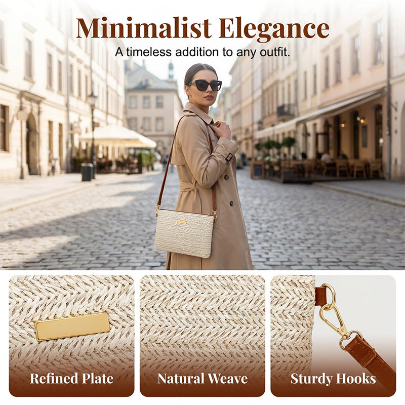Women's Woven Straw Shoulder Clutch Bag 💖