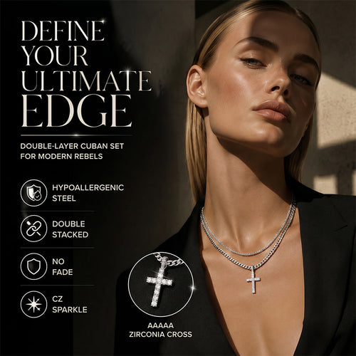 📢📢40% OFF !! ⏰Double Layer Cross Chain Necklace