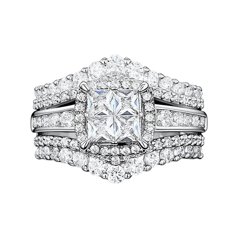 💎 Women's Princess Cut Cubic Zirconia Filled Ring ✨