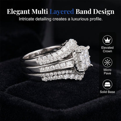 💎 Women's Princess Cut Cubic Zirconia Filled Ring ✨