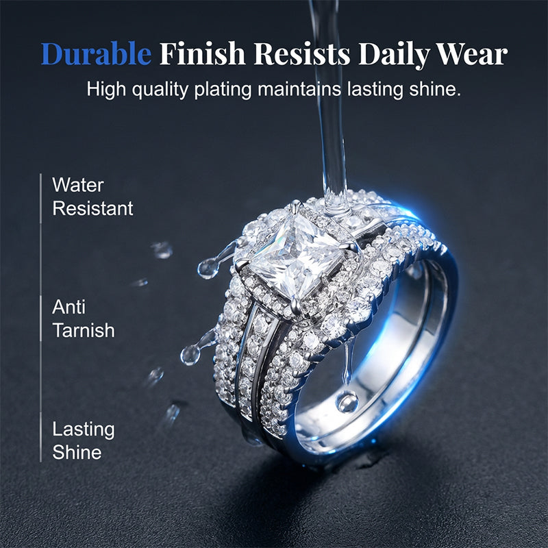 💎 Women's Princess Cut Cubic Zirconia Filled Ring ✨