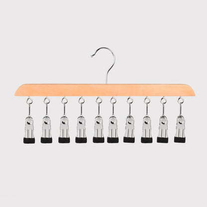 👚 Multi-Clip Wooden Hanger for Closet Organization💕