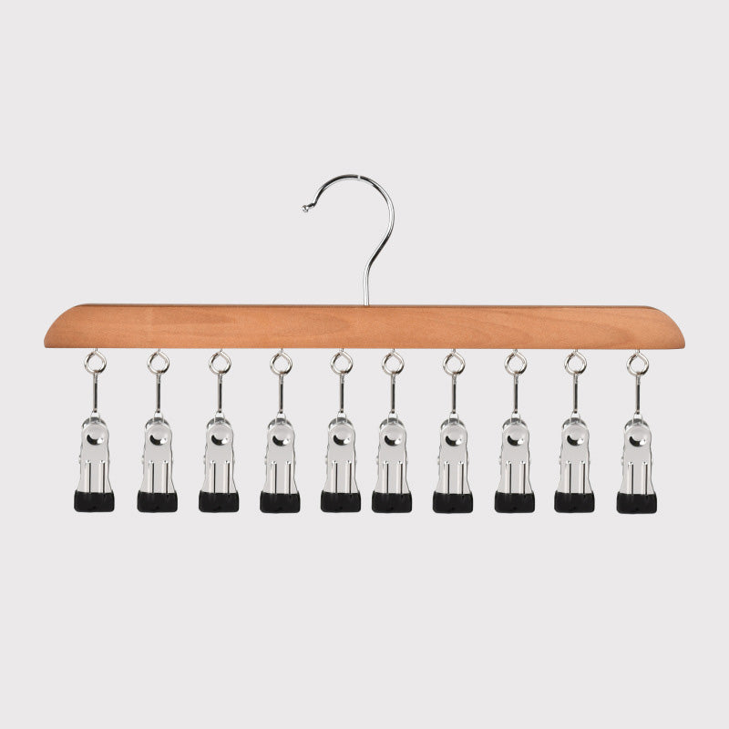👚 Multi-Clip Wooden Hanger for Closet Organization💕