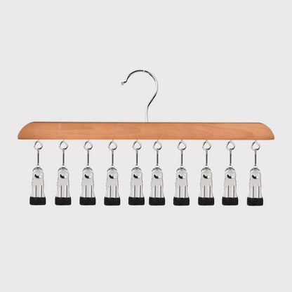 👚 Multi-Clip Wooden Hanger for Closet Organization💕