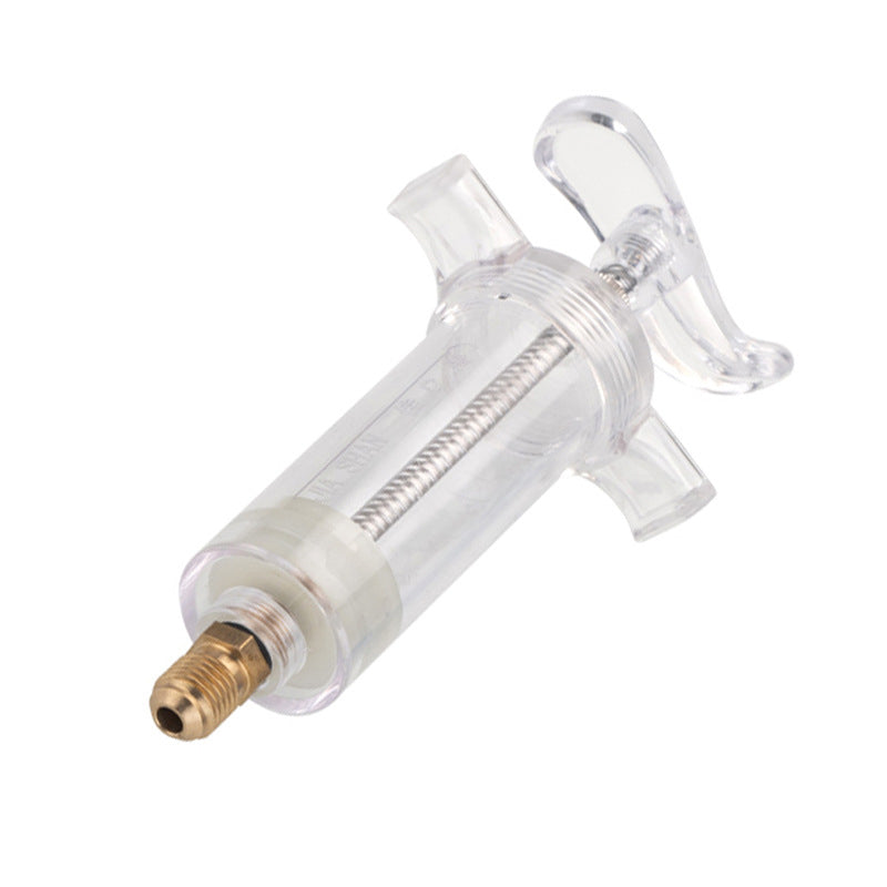 🔧  Precision AC Oil Dye Injector – Brass Construction, High Pressure Hose, Clear Barrel ✨