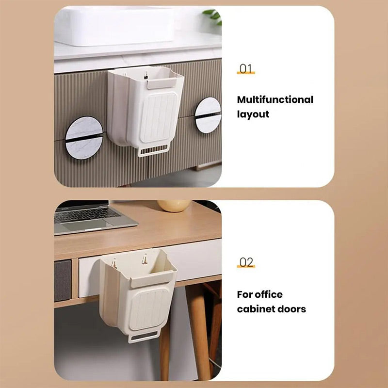 Multipurpose Hanging Collapsible Trash Can – Wall-Mounted Kitchen Waste Bin