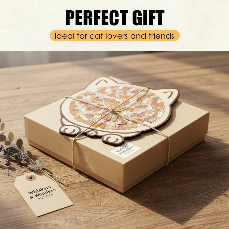 Adorable Cat-Shaped Wooden Jigsaw Puzzle 🧩🐱