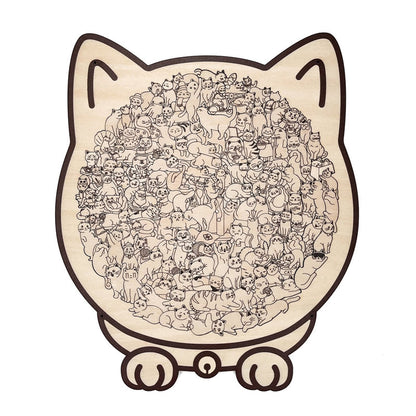 Adorable Cat-Shaped Wooden Jigsaw Puzzle 🧩🐱