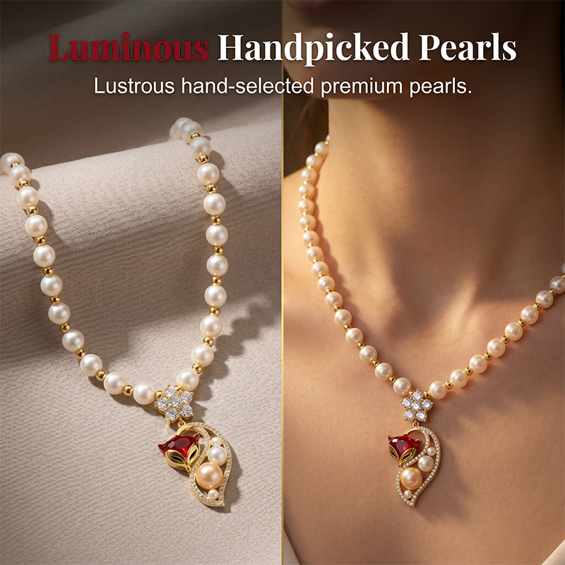 💎Women's Elegant Faux Pearl Necklace 🦊