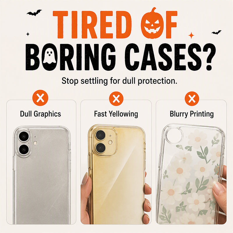 📢📢40% OFF !! ⏰Cute Halloween Clear Phone Case